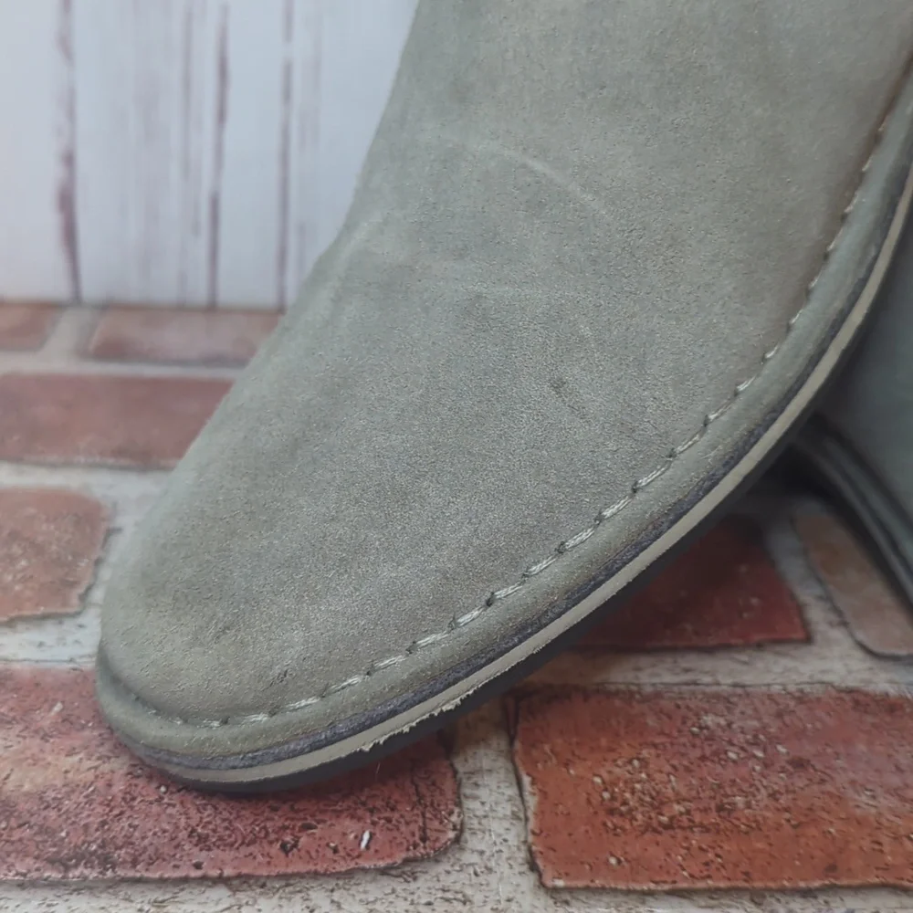 Steve‎ Madden Mens Grey Sand Suede Intuit Leather Chelsea Boot Size 12